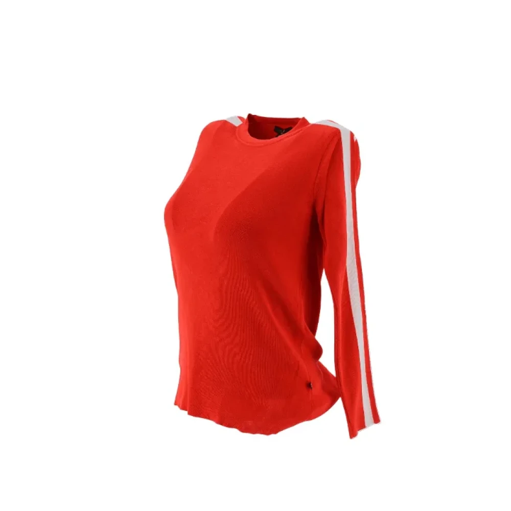 Louis Vuitton Vintage Pre-owned Silk tops Red Dames