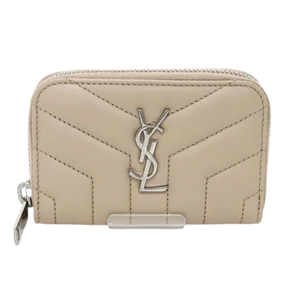 Yves Saint Laurent Vintage Pre-owned Leather wallets Beige Dames