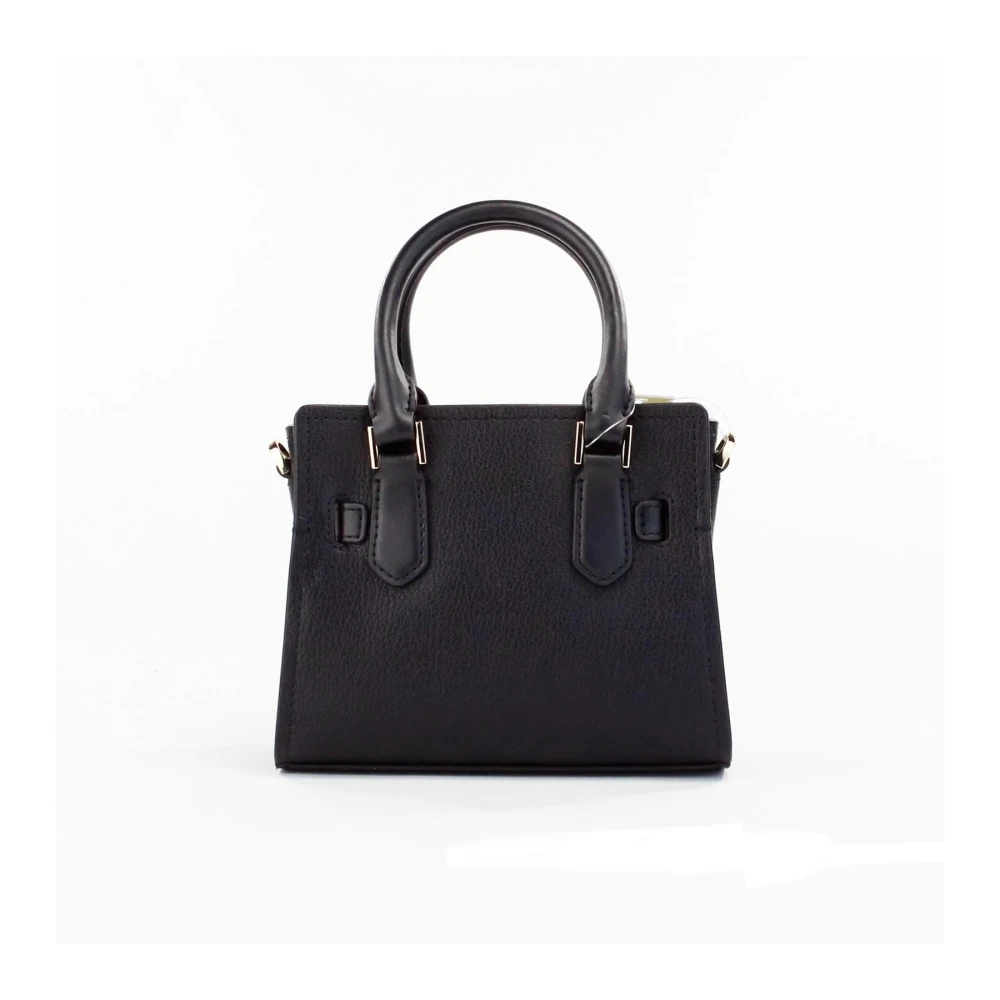 Michael Kors Zwarte Korrelige Leren Satchel Crossbody Tas Black Dames