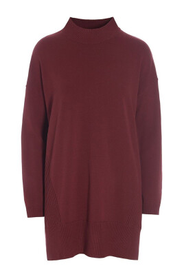 blouse-longue-cotelee-bordeaux
