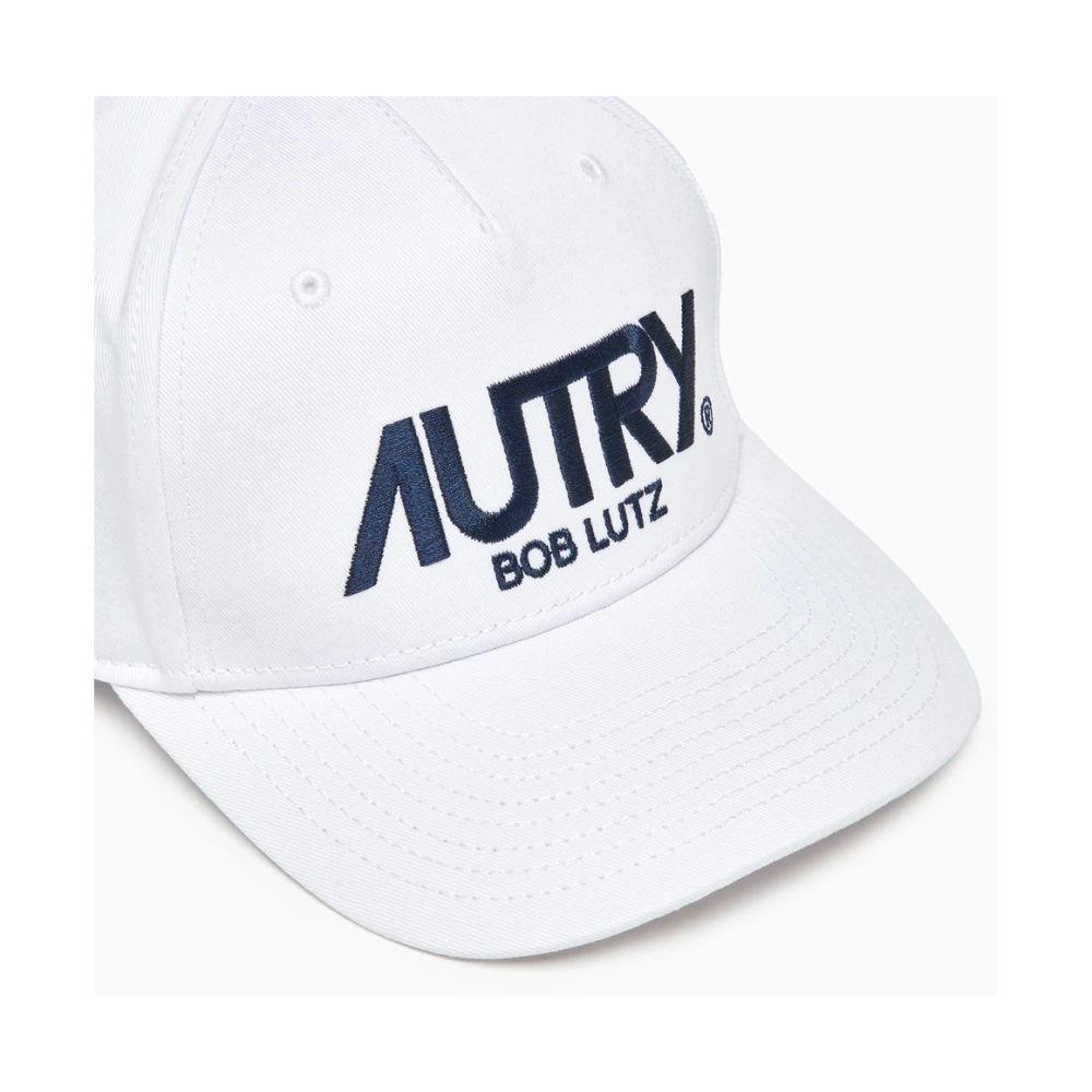 Autry Baseball Cap in effen katoen met geborduurd logo White Unisex