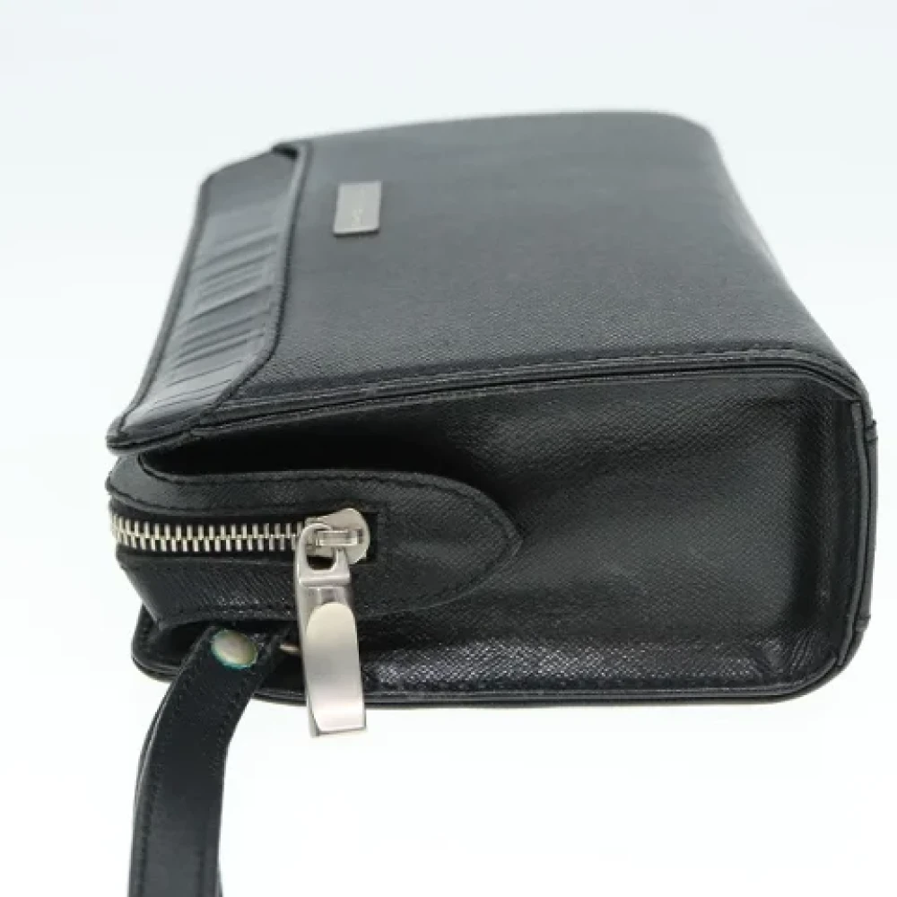 Burberry Vintage Pre-owned Leather clutches Black Dames