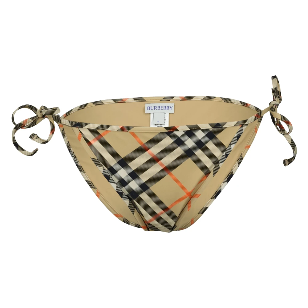 Burberry Bruine Geruite Print Bikini Bottoms Brown Dames