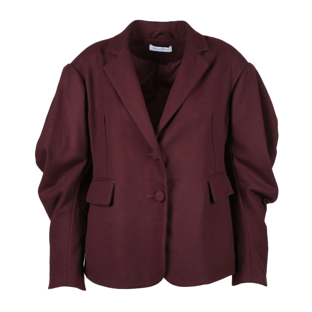 Weili Zheng Stijlvolle Jas met Polyester Mix Red Dames