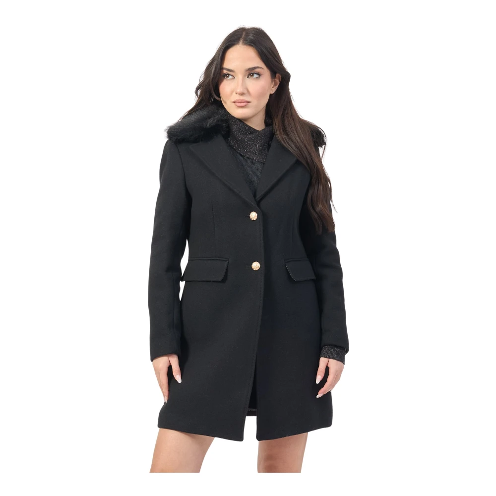 YES ZEE Zwarte Winterjas Black Dames