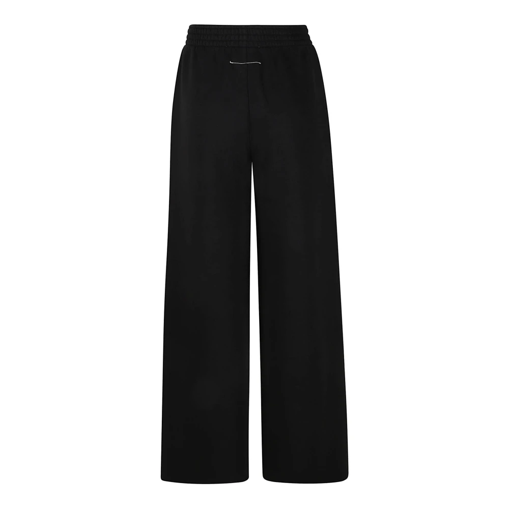 Maison Margiela Zwarte katoenen broek met lage taille en wijde pijpen Black Heren
