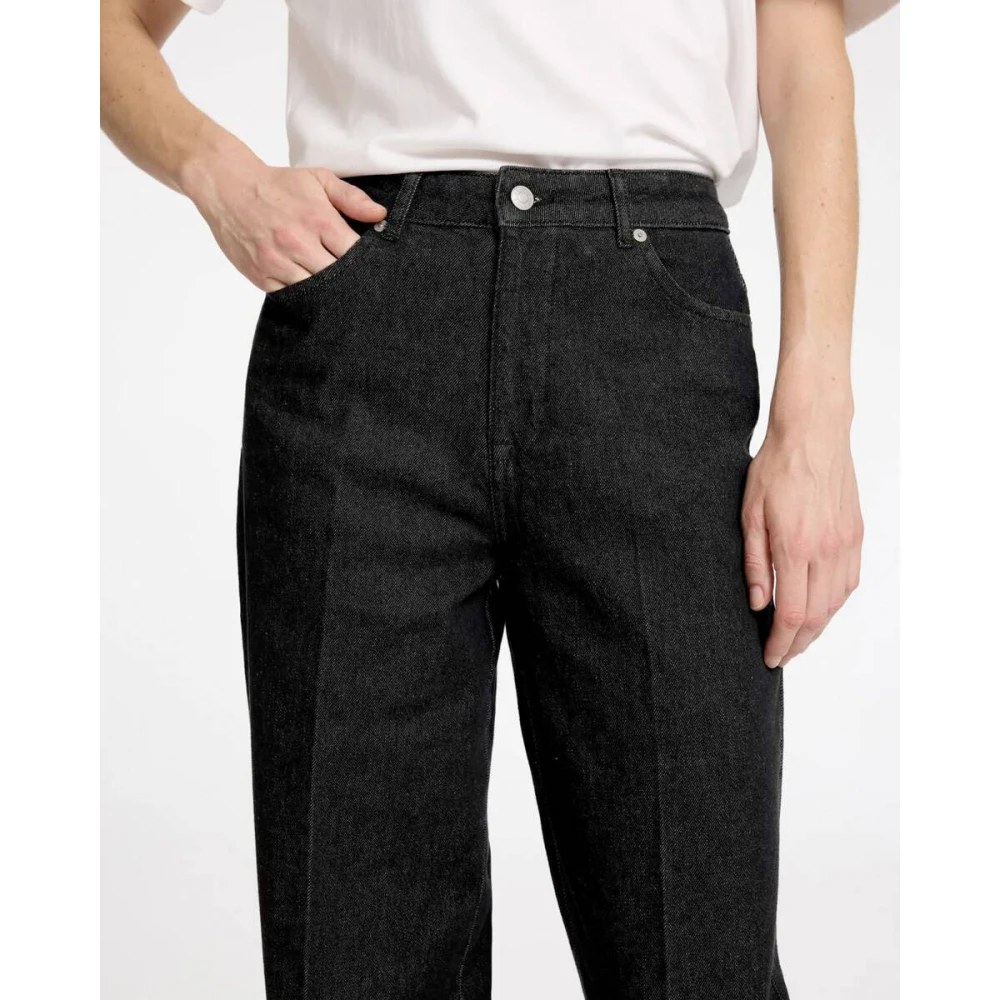 Selected Femme Denim Broek Slfcora High Waist Black Dames