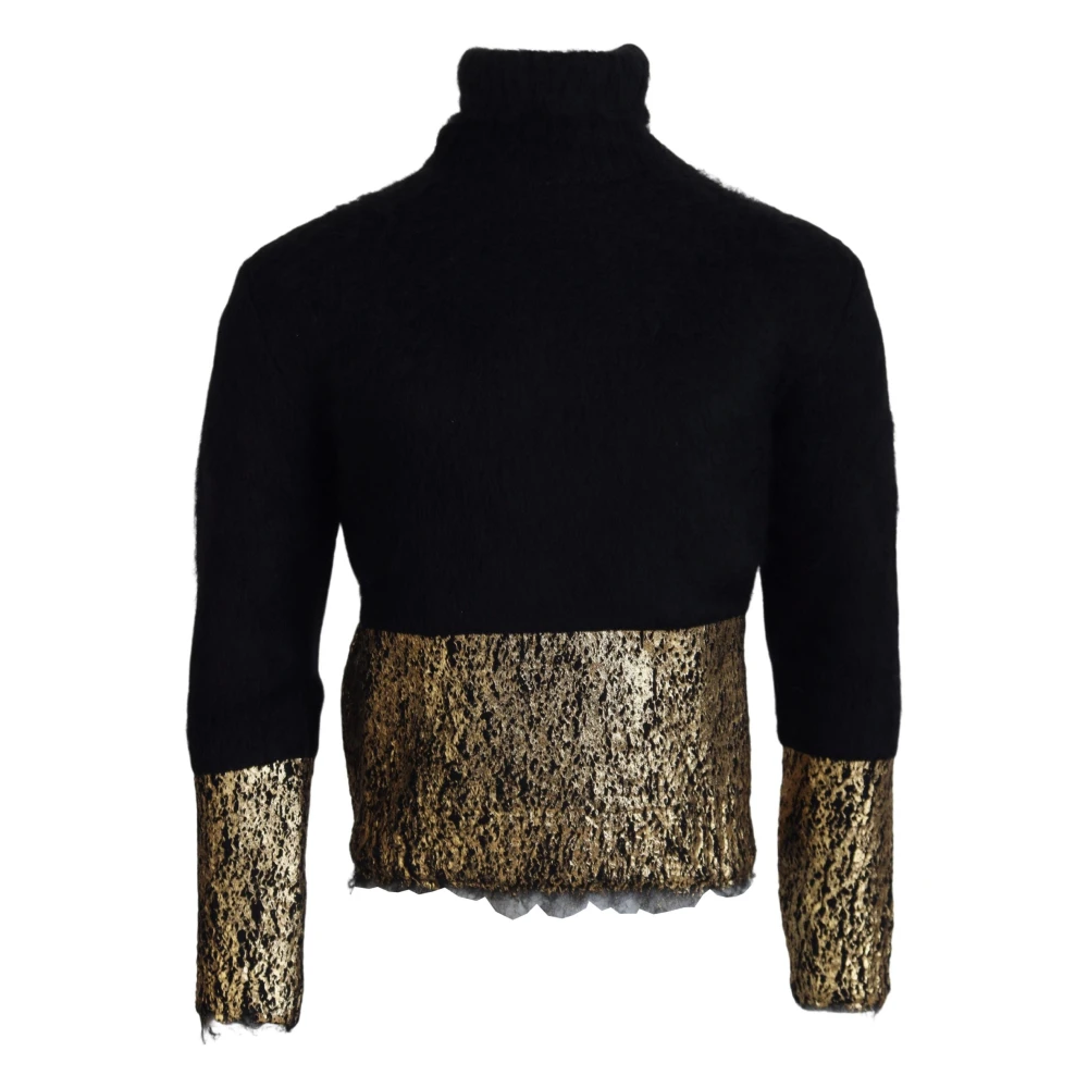 Dolce & Gabbana Men's Black Turtlenecks, Xs, Mohair Turtleneck Jumper
