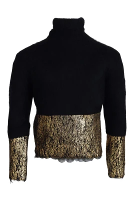 Svart Mohair Turtleneck Tröja