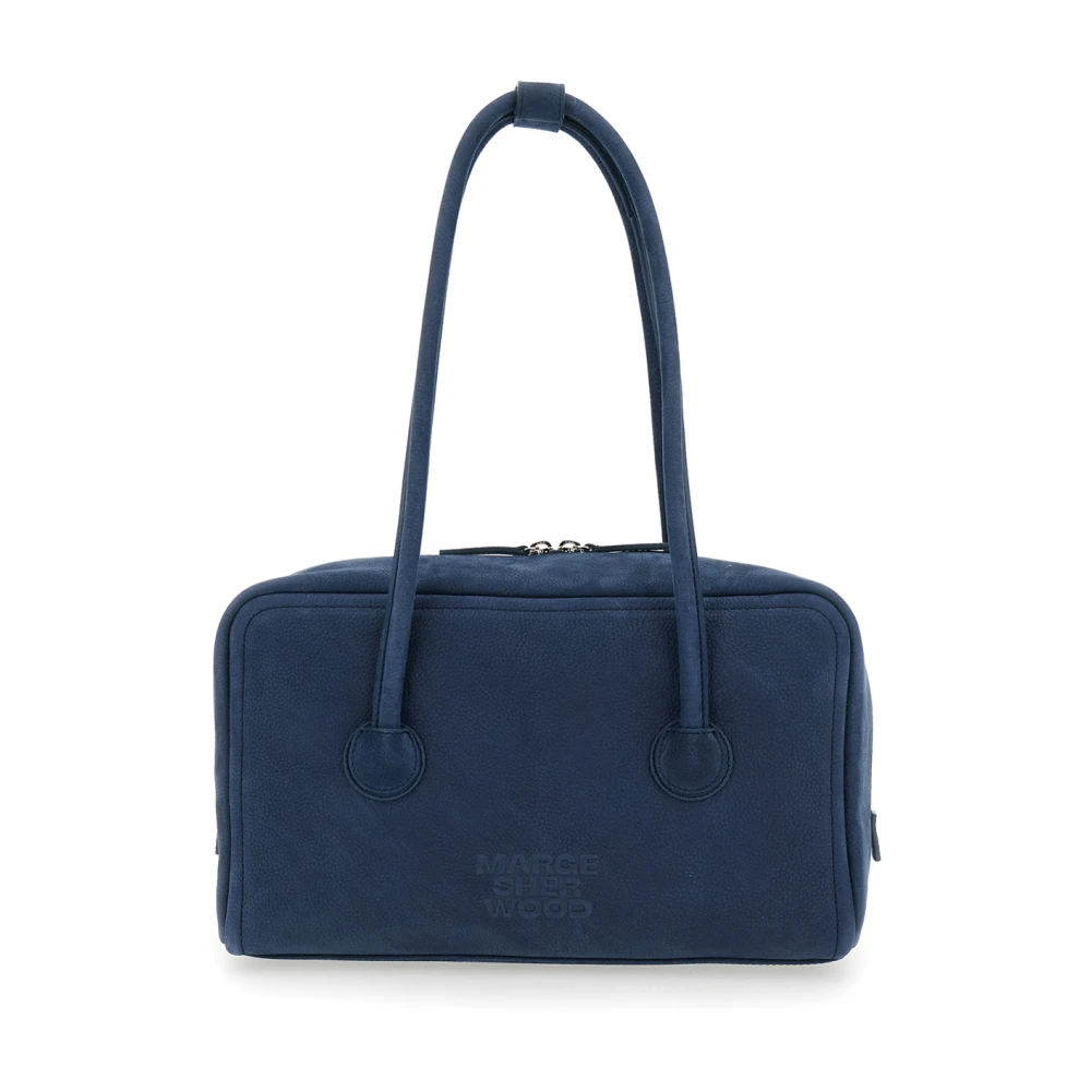 Marge Sherwood Blauwe schoudertas met logo letters Blue Dames