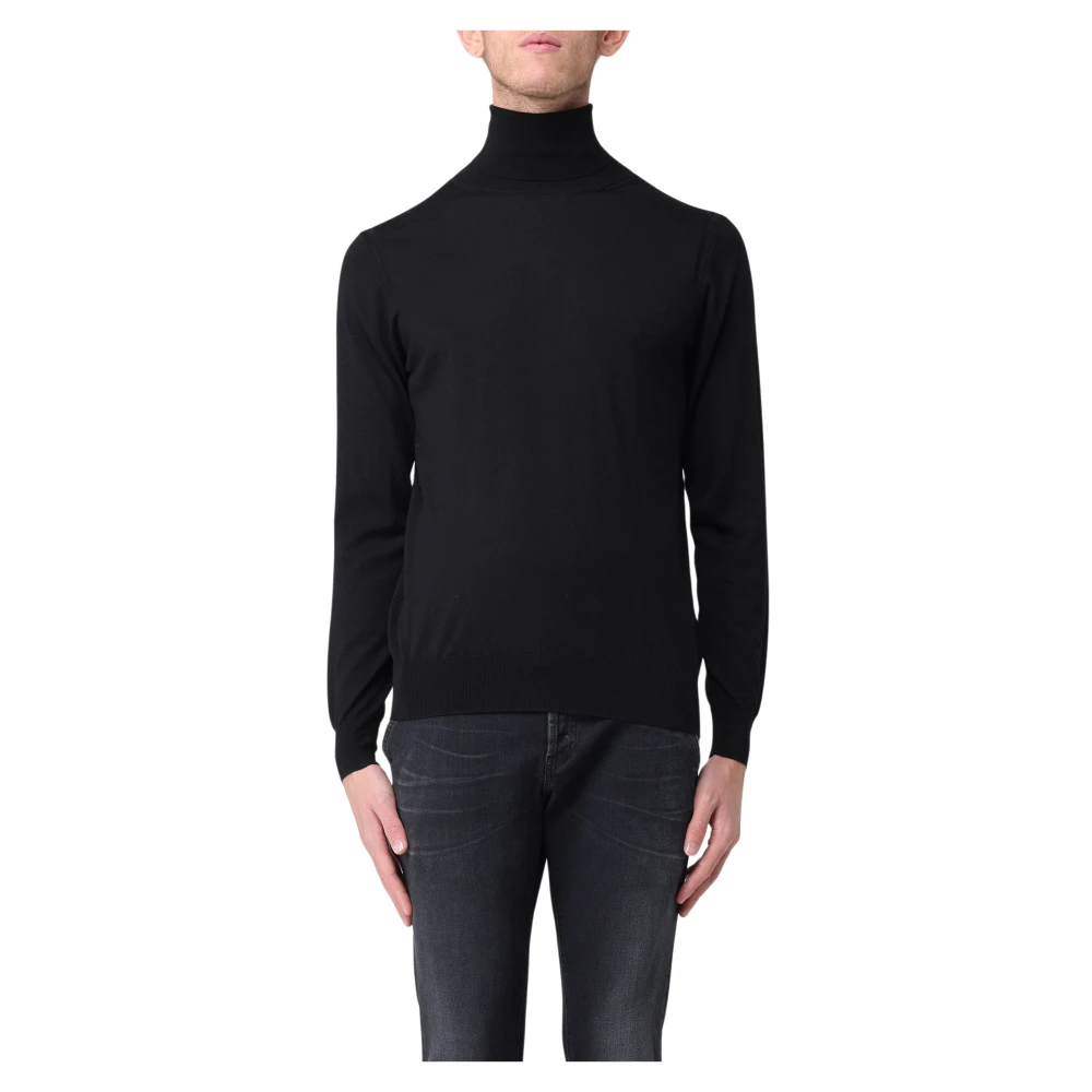 Paolo Pecora Men's Black Turtlenecks, M, Turtleneck