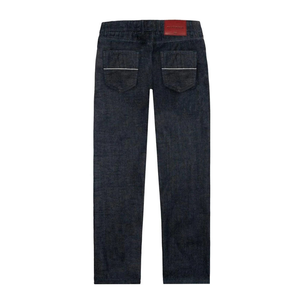 Tramarossa Donkerblauwe Katoenen Jeans met Verwijderbare Initialen Blue Heren