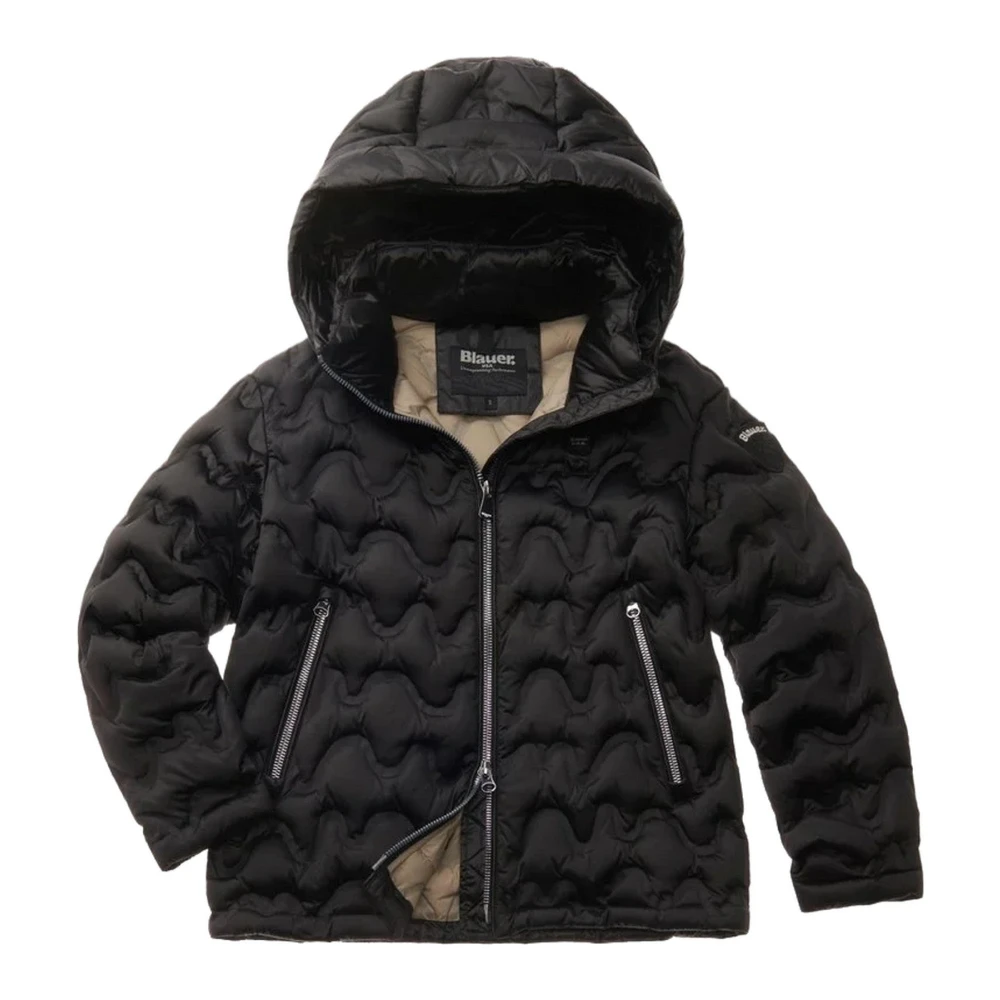 Blauer Polyester Jas Black Dames