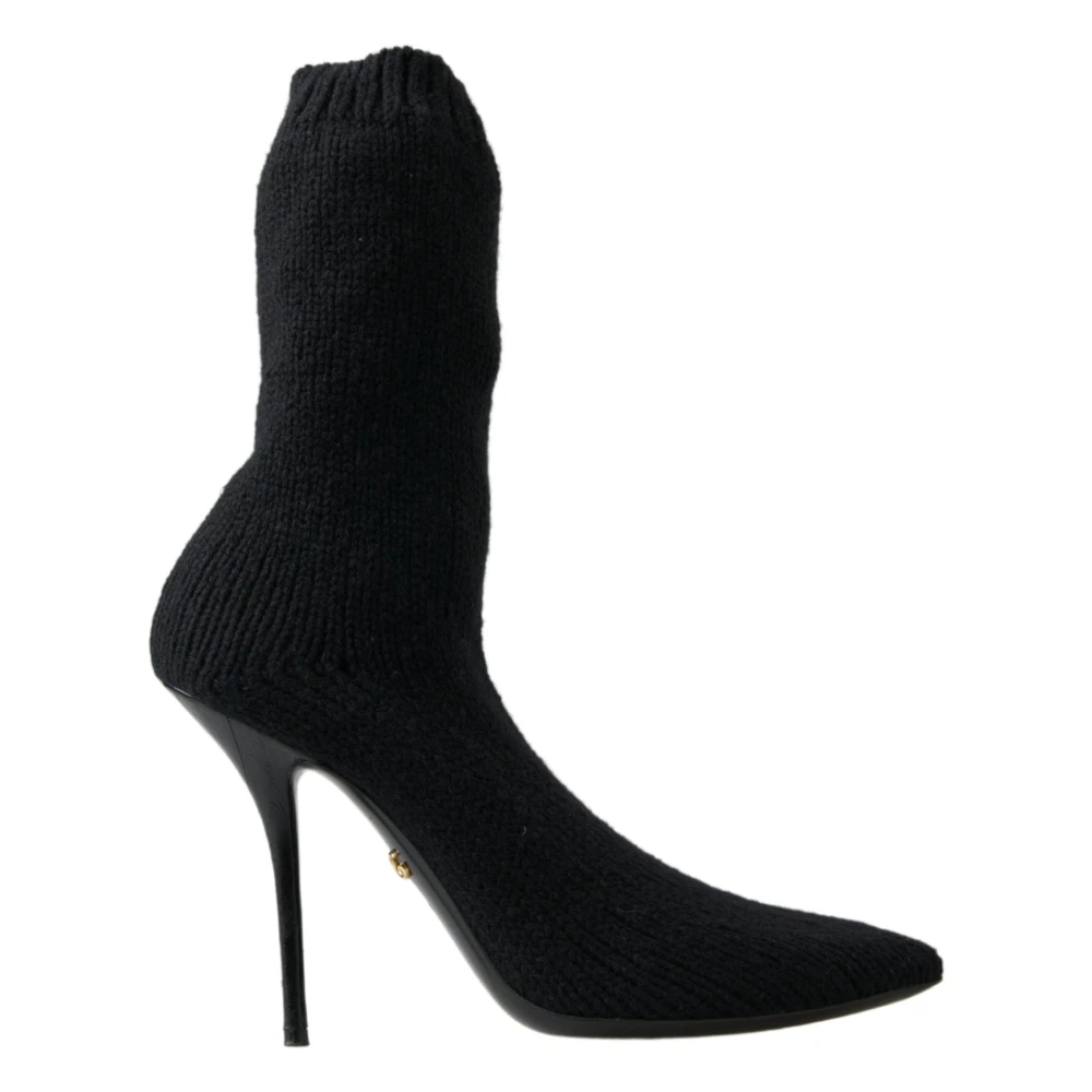 Dolce & Gabbana Women's Black Stiletto Heel Mid Calf Boots