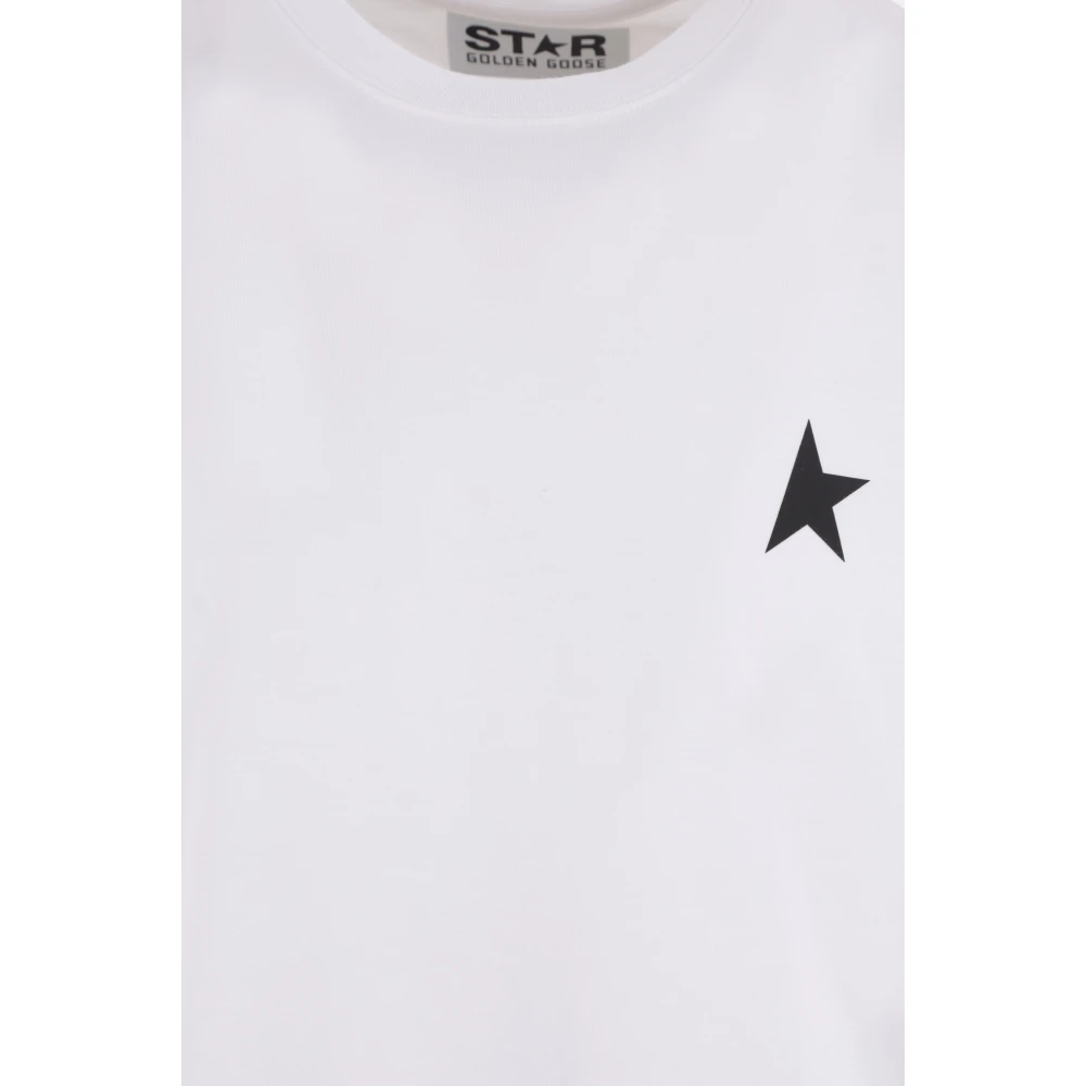Golden Goose Wit Star Logo T-shirt White Heren