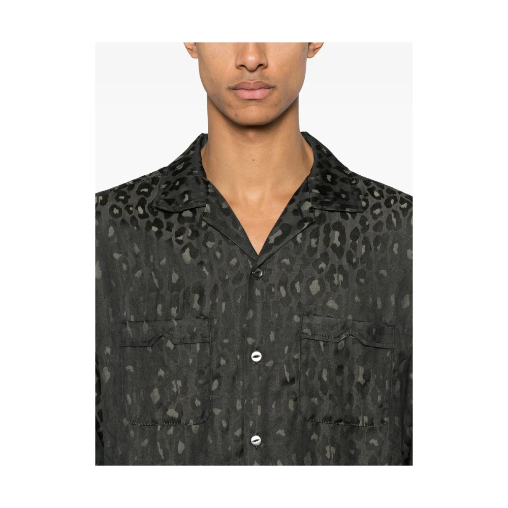 Needles Animalier Bruin Shirt Voorknoopsluiting Brown Heren
