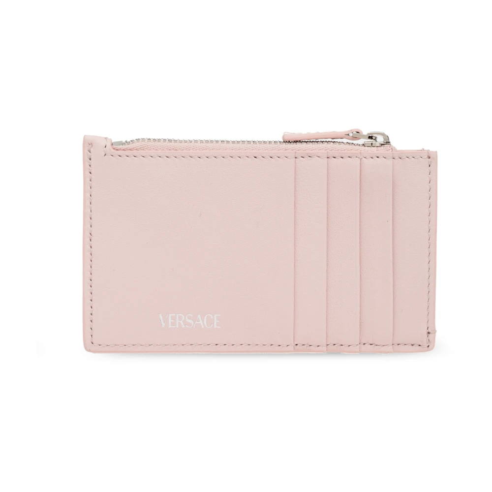 Versace Leren kaarthouder Pink Dames