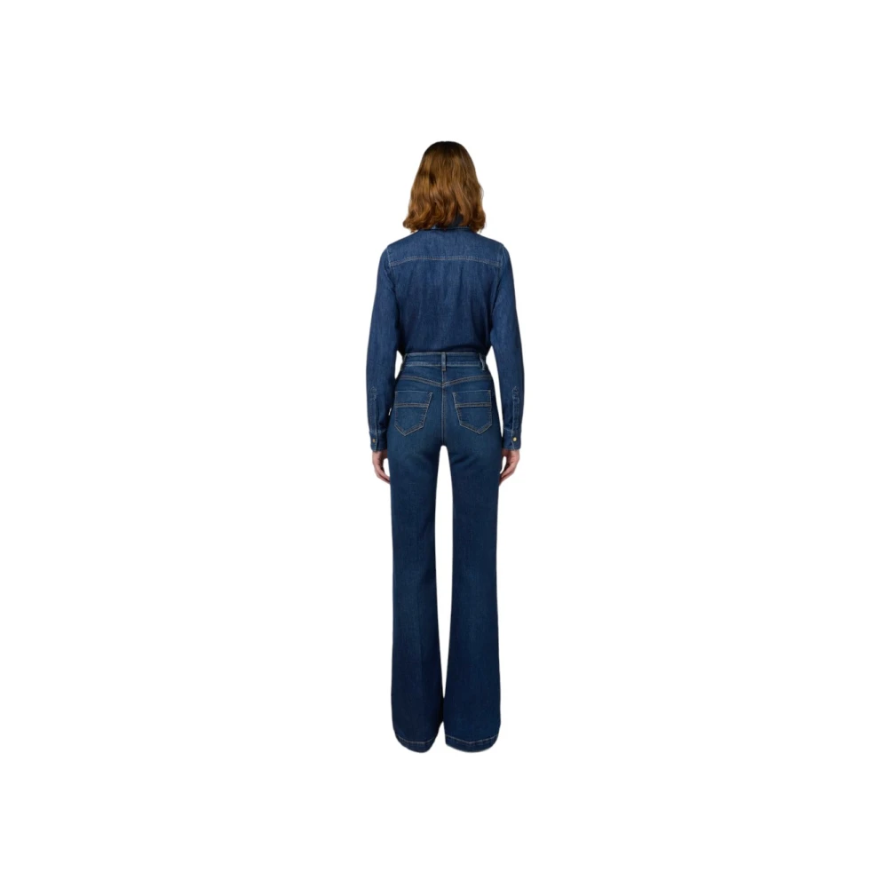 Elisabetta Franchi Denim Shirt Mode Model Blue Dames