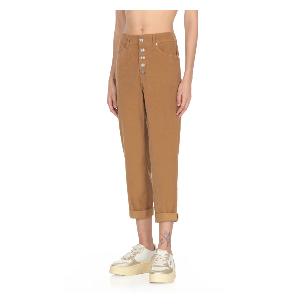 Dondup Corduroy Bruine Broek Vrouw Brown Dames