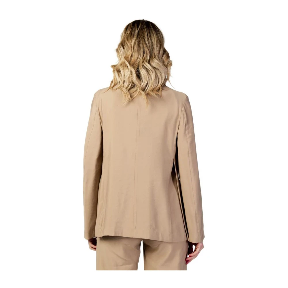 Sandro Ferrone Katoenen Blazer Vrouw Jas Collectie Beige Dames