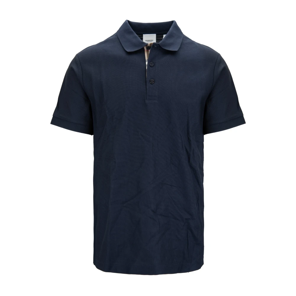 Burberry Men's Blue Buttoned Polo Shirt - Polo Shirts - L - Tops