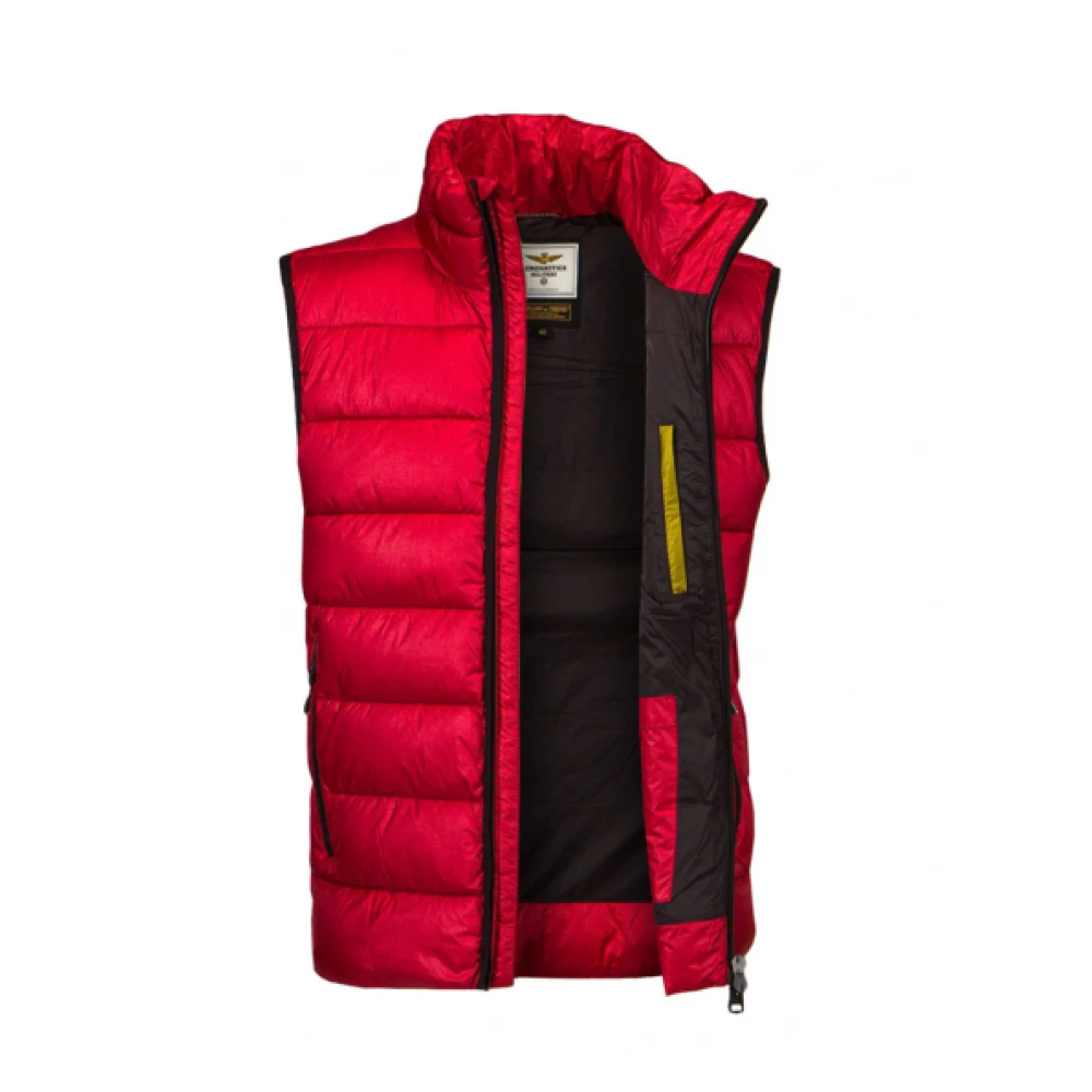 aeronautica militare Gewatteerd mouwloos vest met glinsterend effect Red Heren