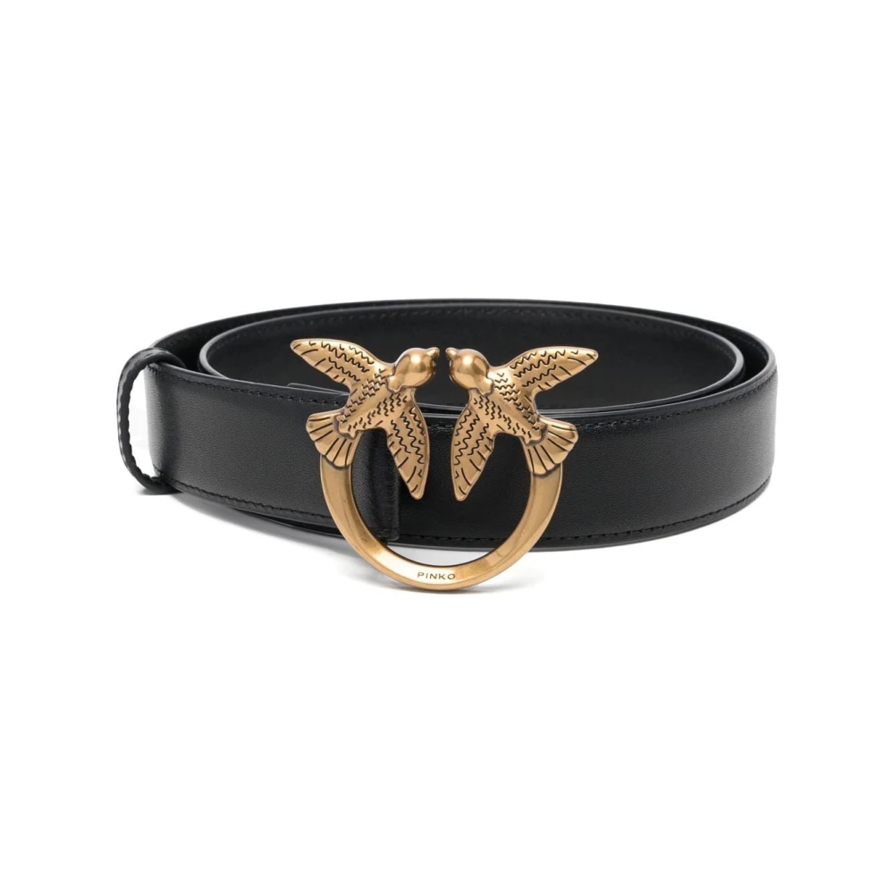 Pinko Women's Black Belts, Xs, Love Birds Belt