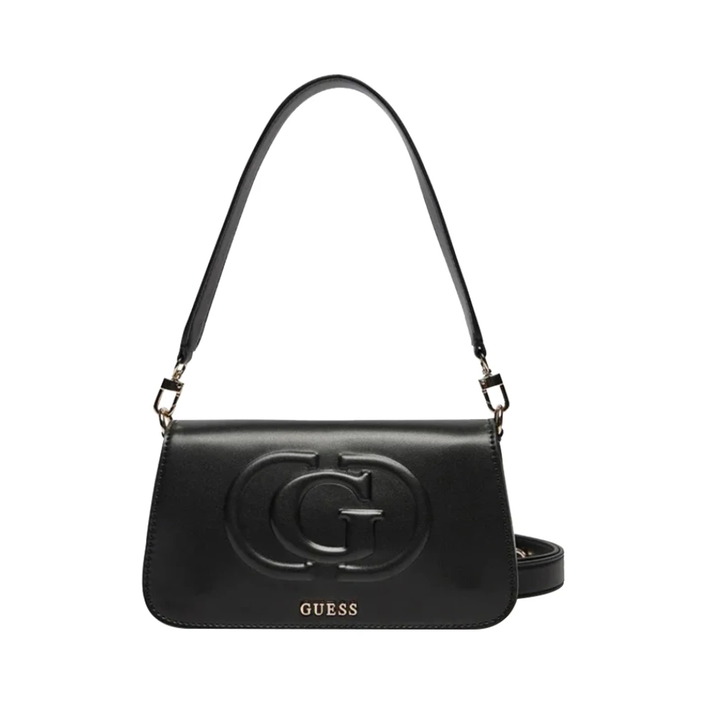 Guess Zwarte schoudertas met gouden details Black Dames
