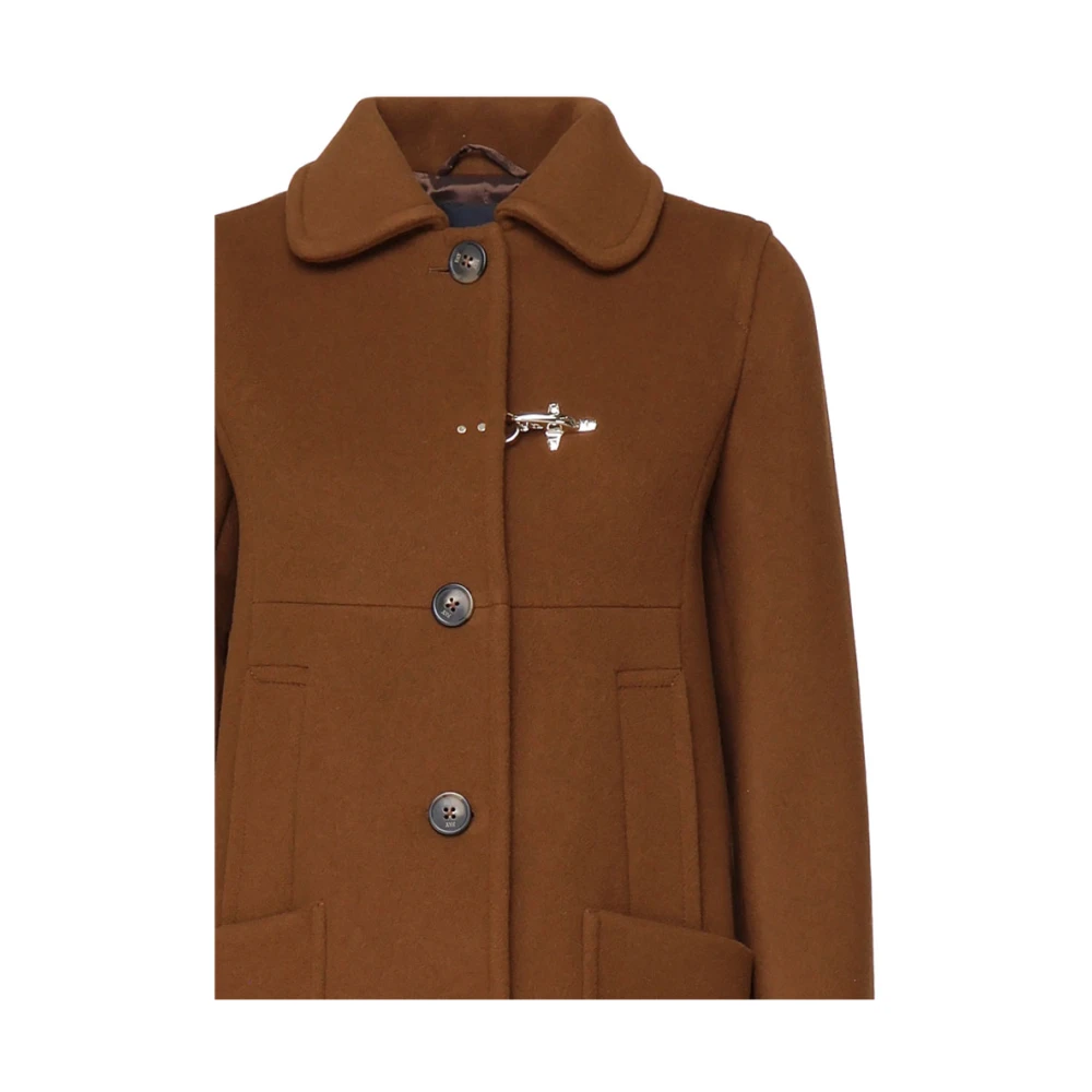 Fay Urban Leren Jas met Iconische Haak Brown Dames