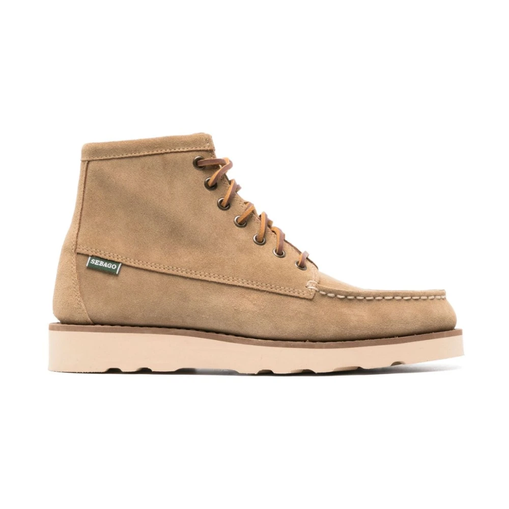 Sebago, Lace-up Boots, male, Beige, 10 1/2 UK, Beige Boots for Stylish Outfits