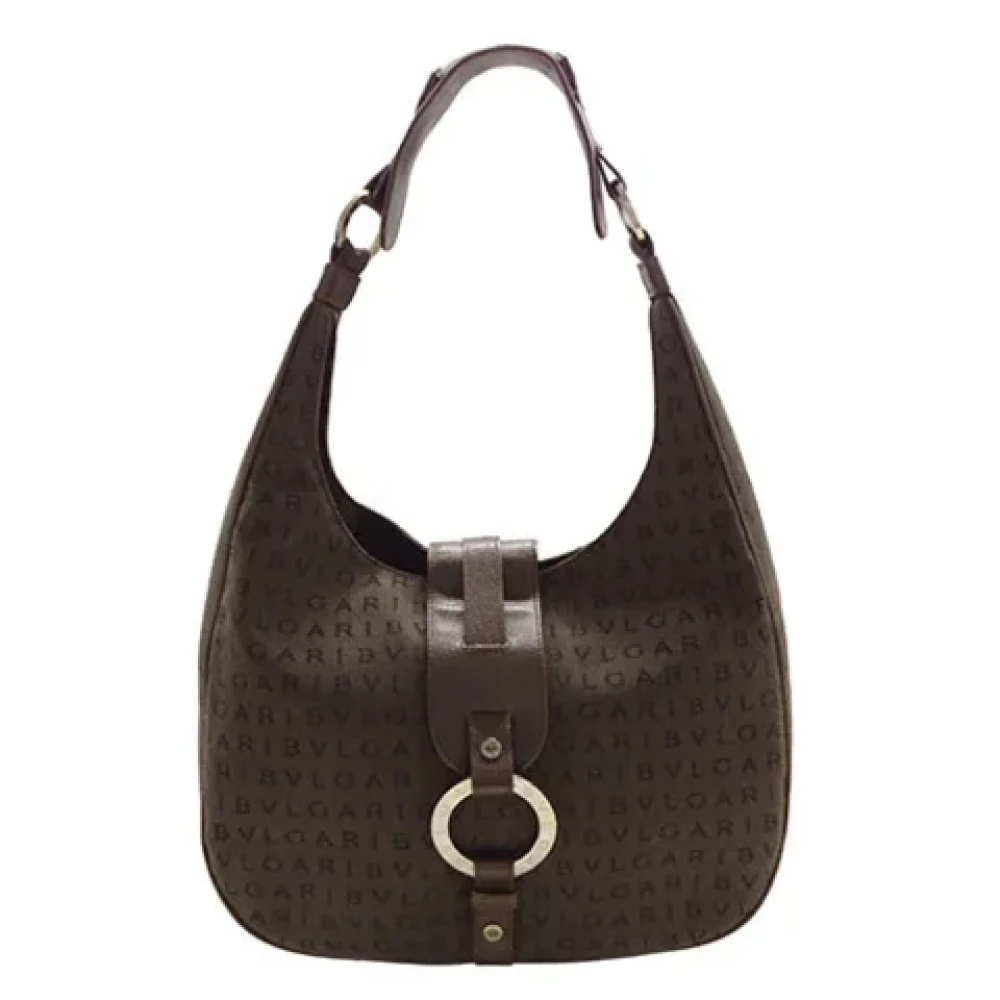 Bvlgari Vintage Pre-owned Canvas shoulder-bags Brown Dames