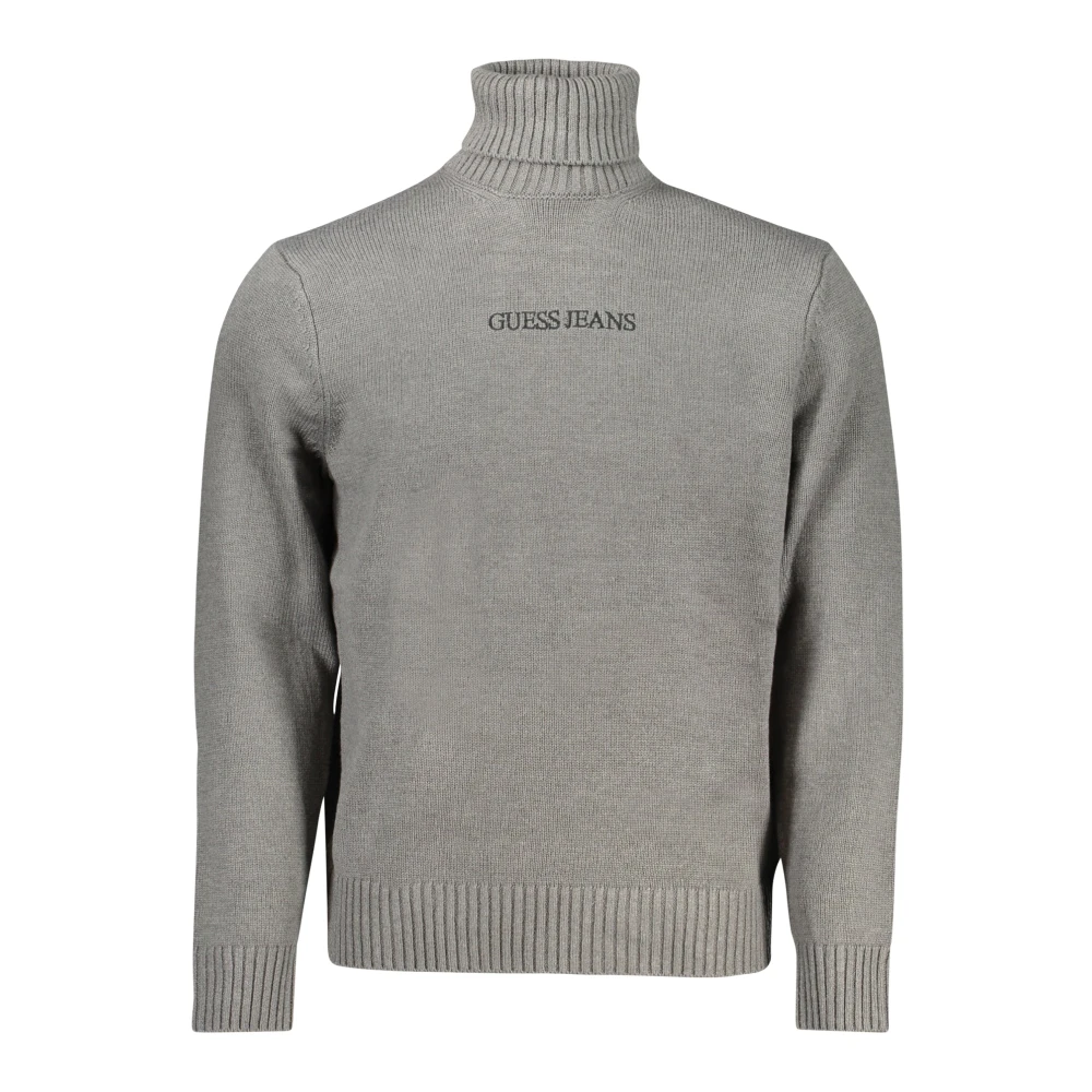 Guess Grijze trui met lange mouwen en logo Gray Heren