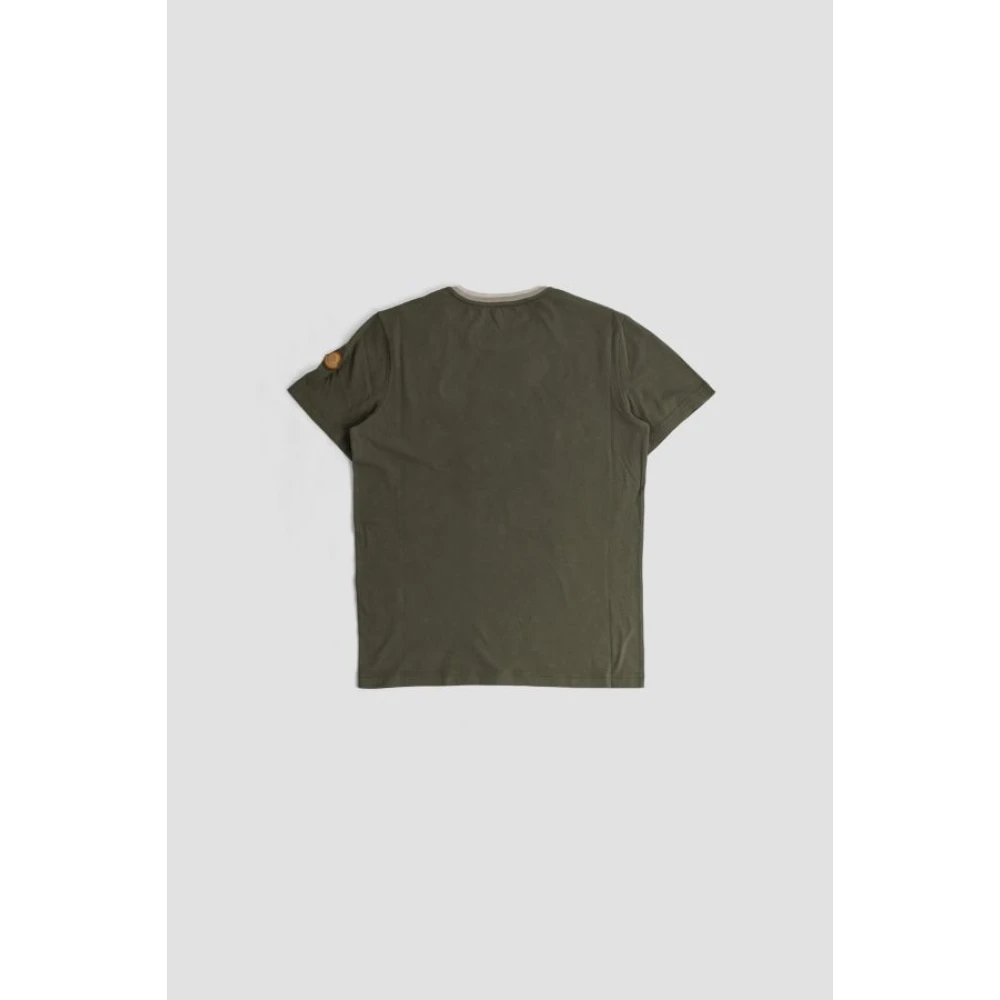 Moncler Khaki Groen Katoenen T-shirt Green Heren