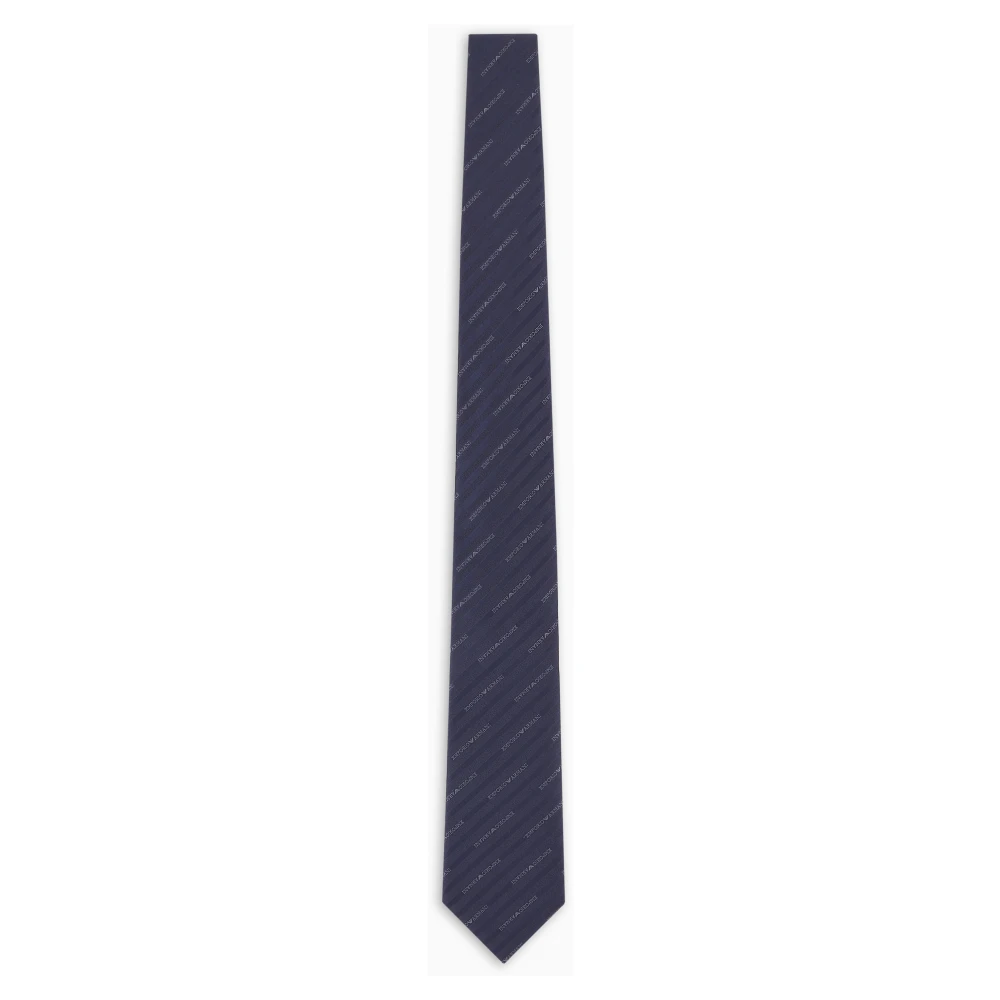 Emporio Armani Blauwe Zijden Stropdas Elegante Stijl Blue Heren