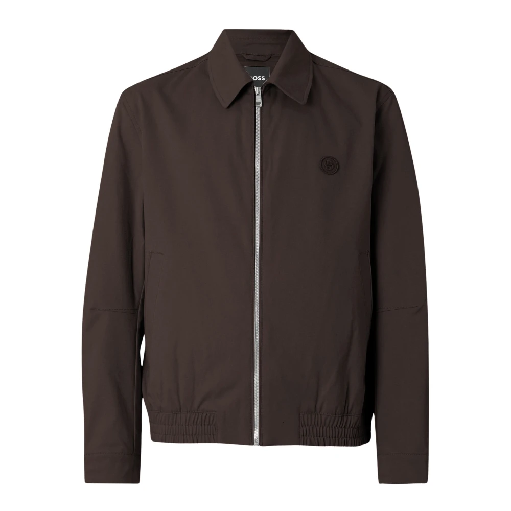 Hugo Men's Brown Bomber Jackets, 2XL, Stretch Cotton Jacket