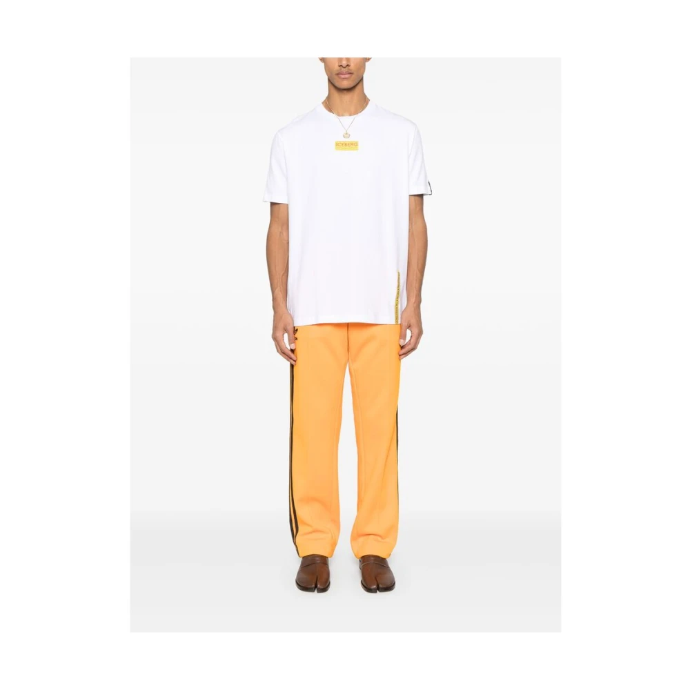 Iceberg Witte Crew Neck T-shirt Korte Mouwen White Heren