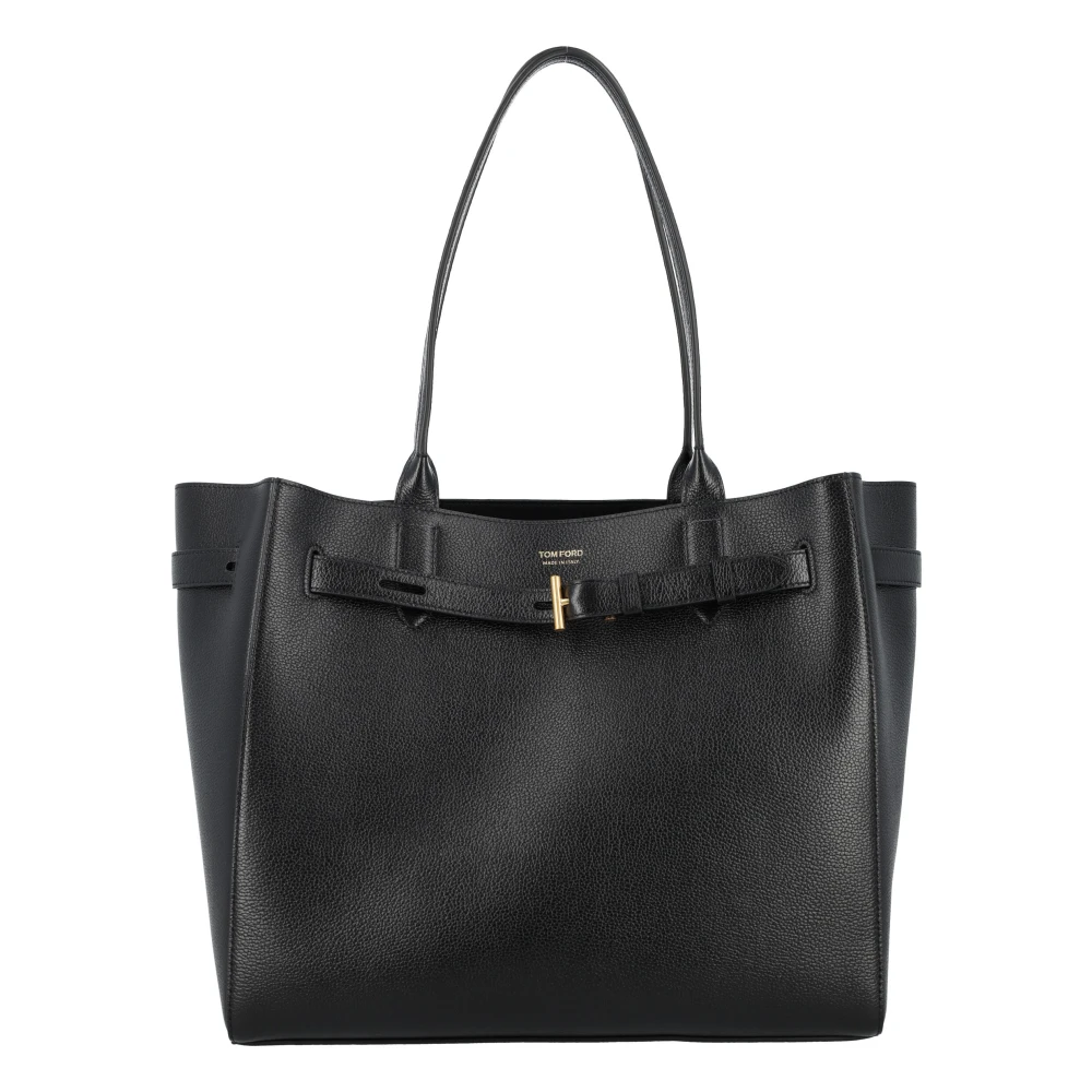 Tom Ford Zwarte leren tote tas Black Dames
