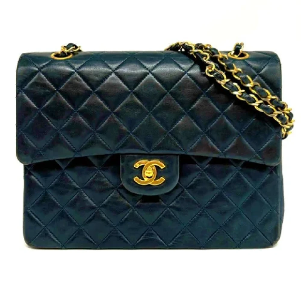 Chanel Vintage Pre-owned Leather chanel-bags Blue Dames