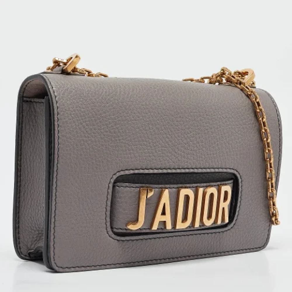 Dior Vintage Pre-owned Leather dior-bags Gray Dames