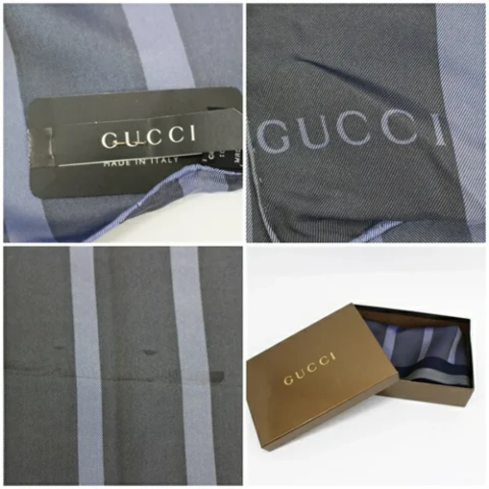 Gucci Vintage Multicolor Zijden Sjaals Gucci AB Staat Gray Heren