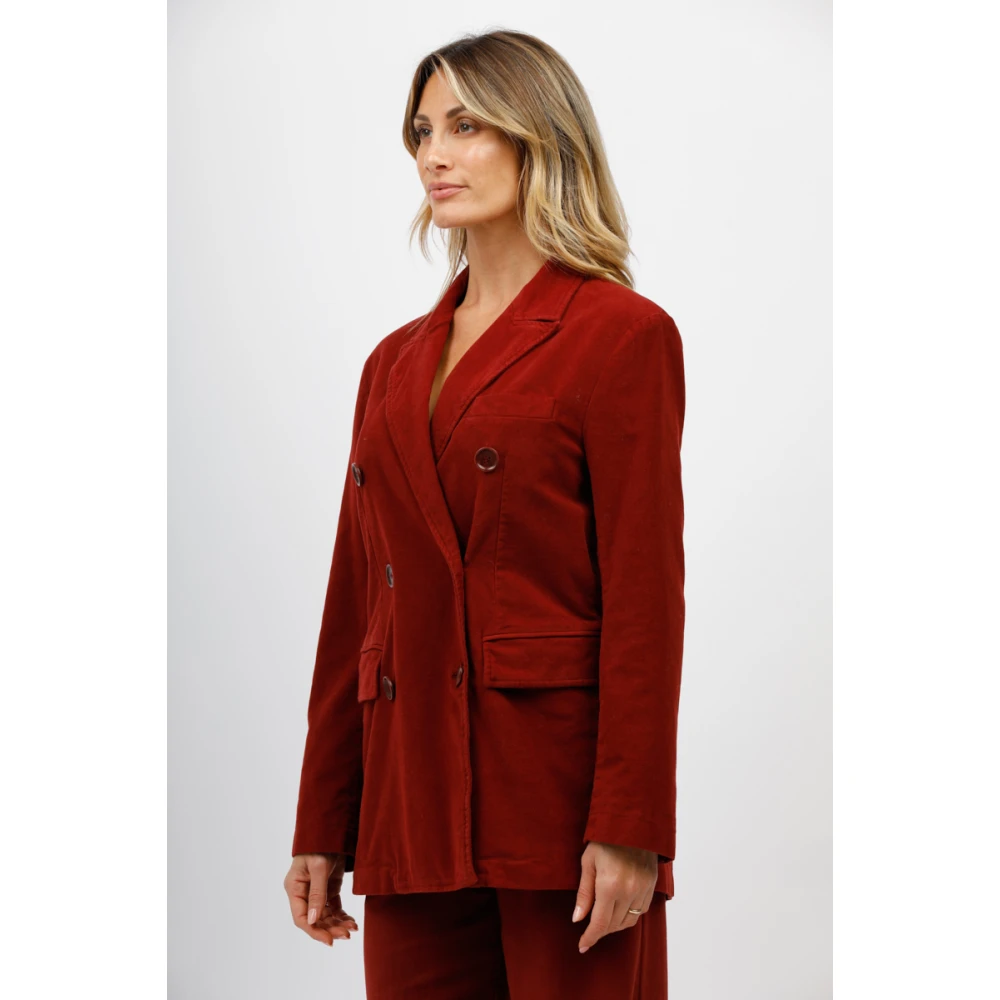 Aspesi Double-Breasted Blazer Red Dames