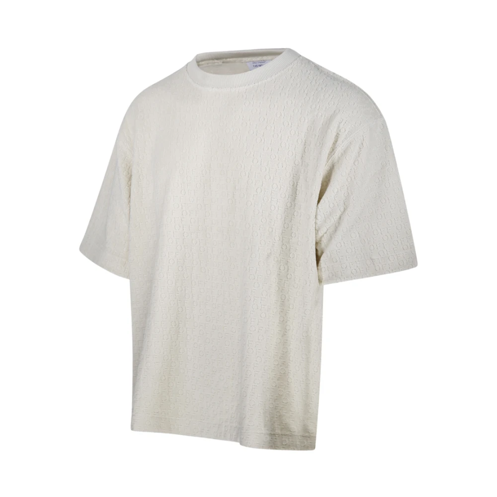 Off White Crème Terry Skate T-Shirt White Heren