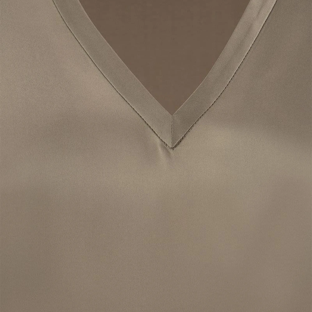 BRUNELLO CUCINELLI Zijden V-hals Mouwloze Top Beige Dames