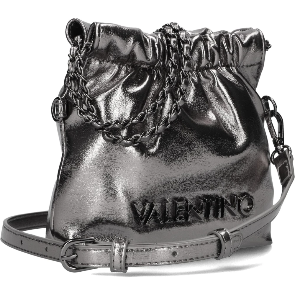 Valentino by Mario Valentino Zilveren Bucket Bag voor Stijlvolle Vrouwen Gray Dames