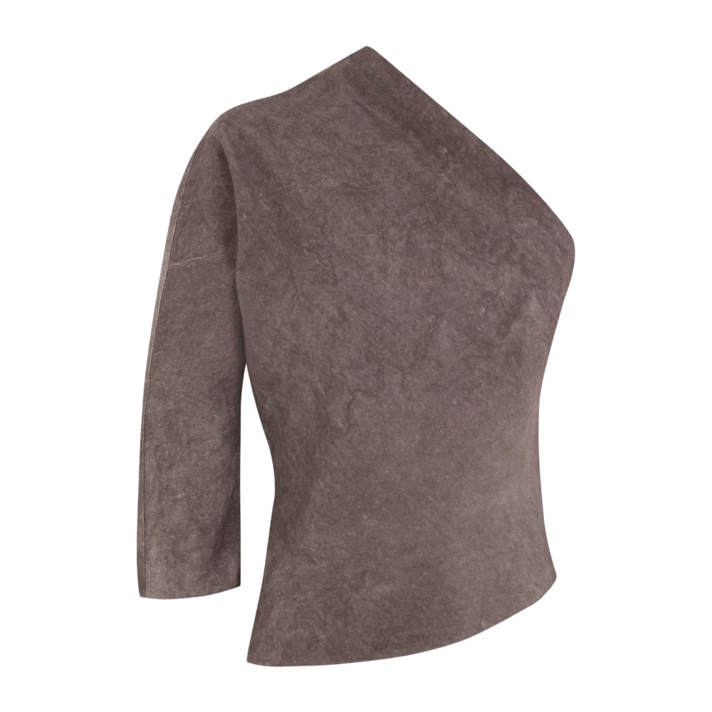 Cortana Gray Blouses, Female, L, One-Shoulder Top