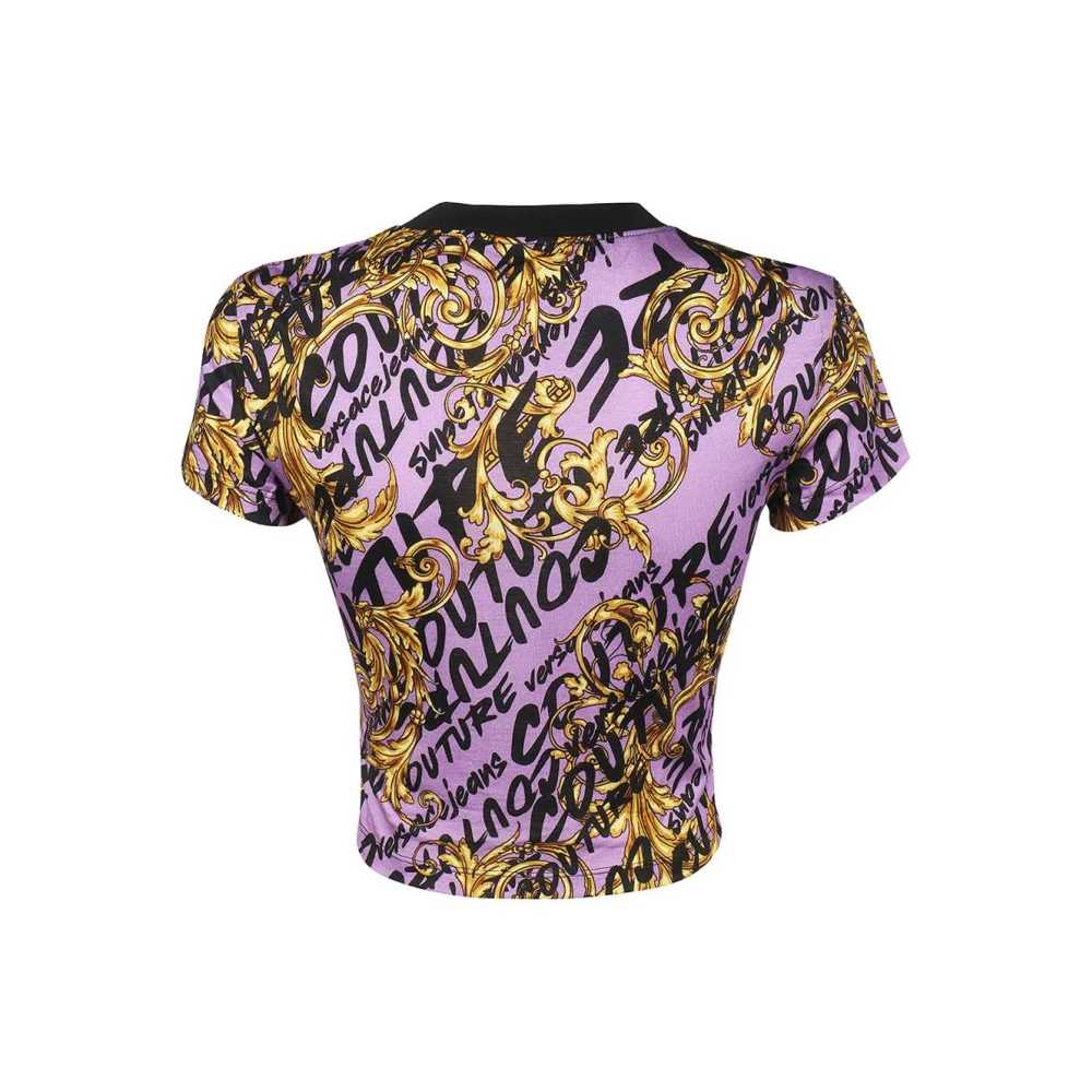 Versace Jeans Couture Logo Print Katoenen T-Shirt Multicolor Dames