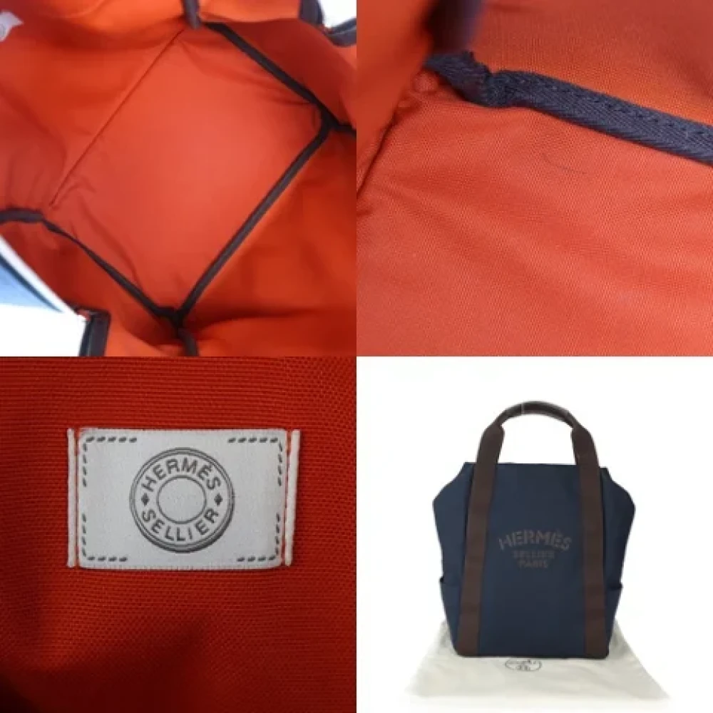 Hermès Vintage Pre-owned Leather backpacks Blue Dames