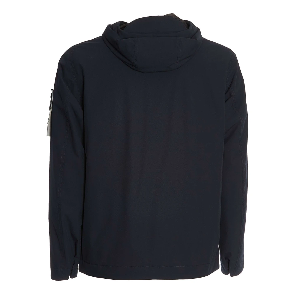 Stone Island Waterdichte Hooded Jacket voor mannen Blue Heren