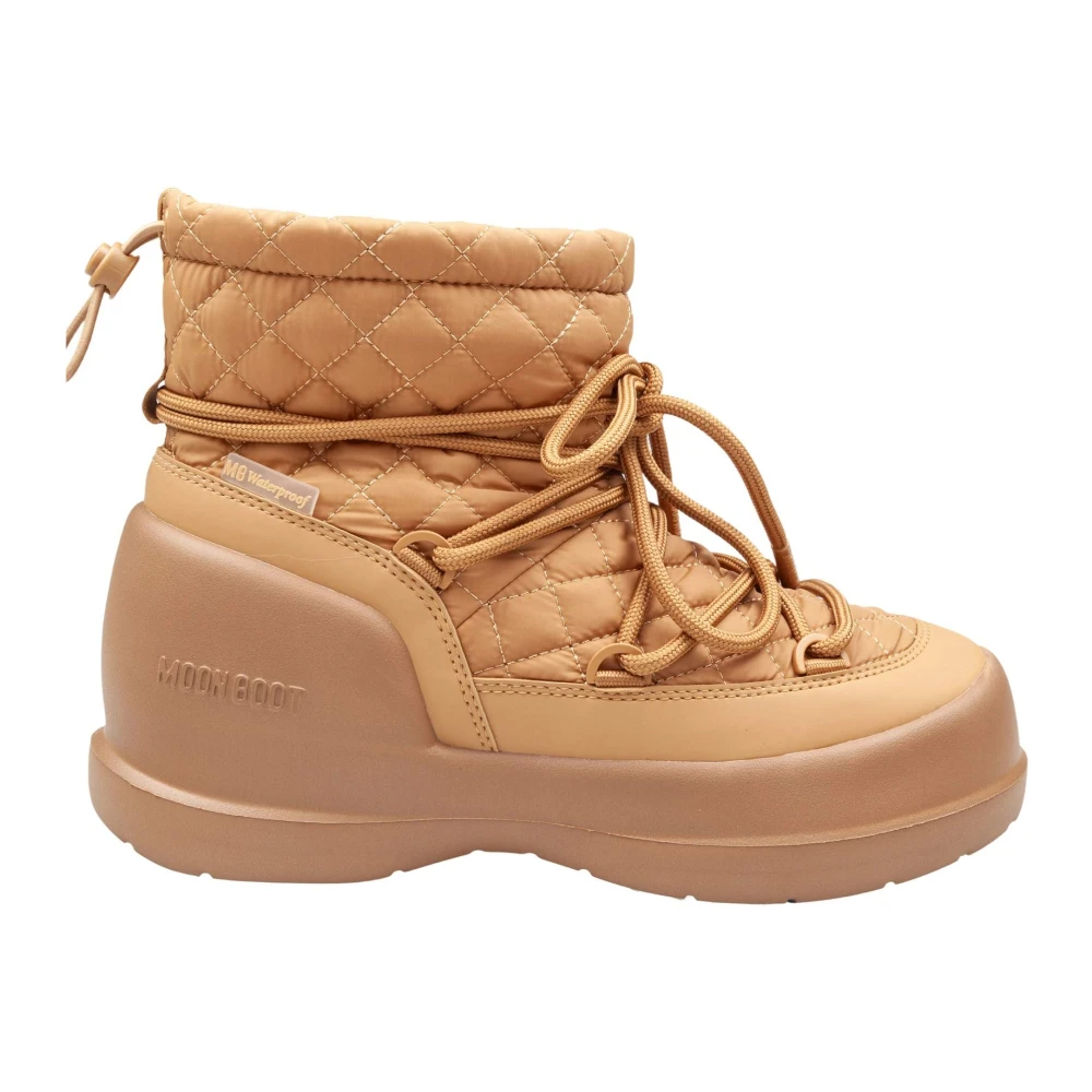 Moon Boot Women's Beige Mezzaluna Mid Quilted Boot