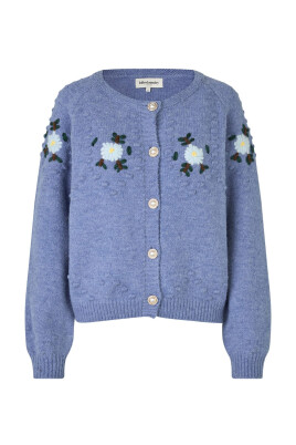 blue-melange-knit-cardigan-with-flowers